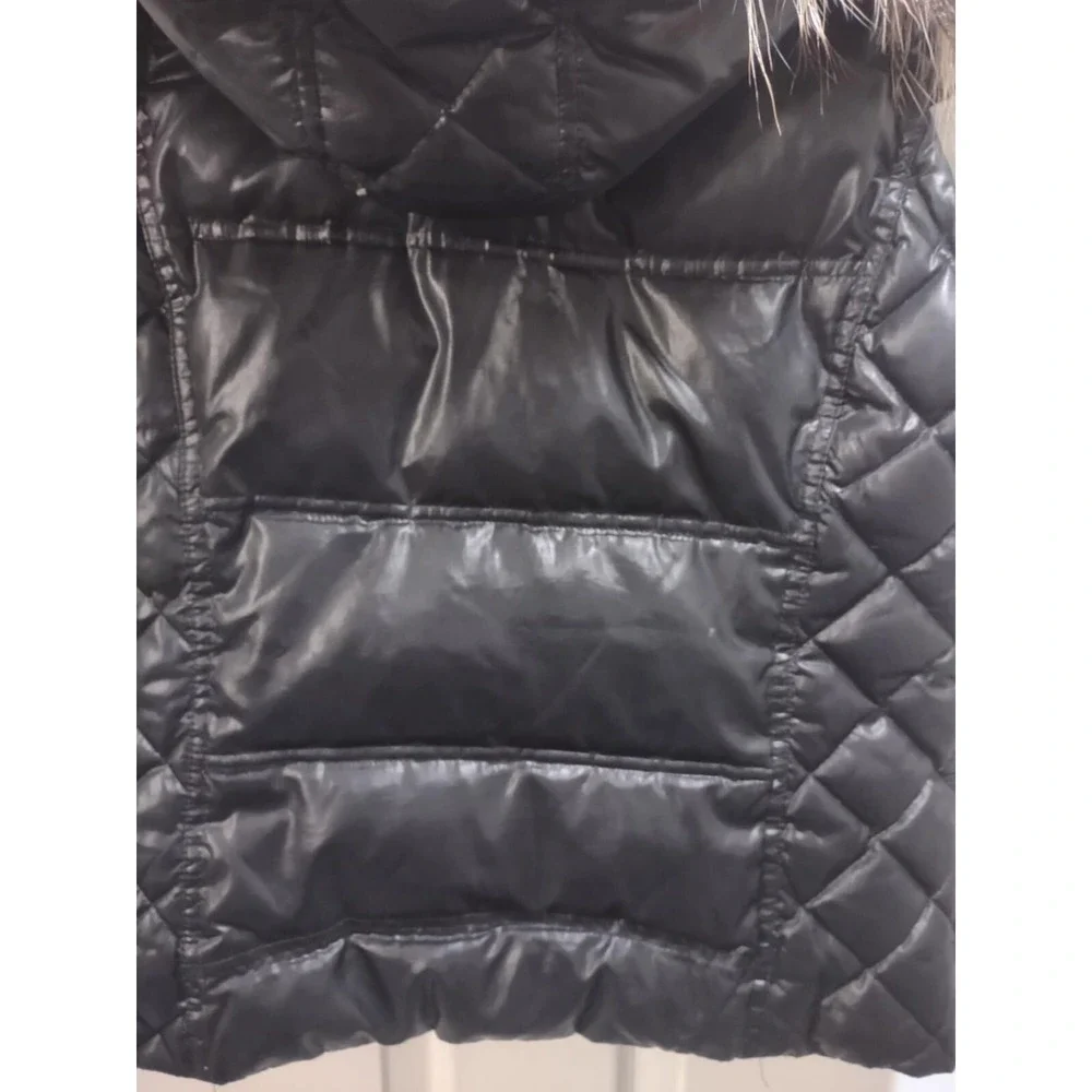 GEOX Respira Vest Womens‎ 8 Full Zip Black with furry hood.  H24